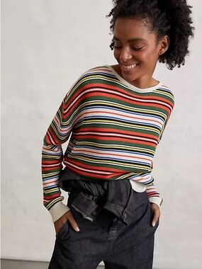 Kule Millie striped long sleeve Crewneck pullover sweater